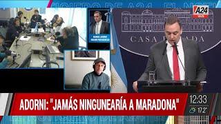  "JAMÁS NINGUNEARÍA A MARADONA" - Manuel Adorni sobre sus declaraciones en el Día del Zurdo