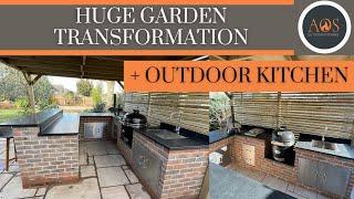 COMPLETE GARDEN TRANSFORMATION!! | OUTDOOR KITCHEN IDEAS | PATIO IDEAS