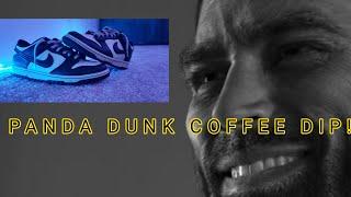 Coffee dipping my panda dunk lows! #sneakerhead #coffee #panda