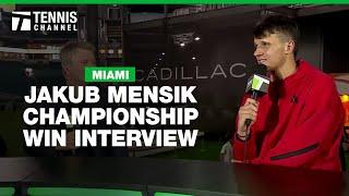 Jakub Mensik on Nearly Withdrawing before Winning First Title | 2025 Miami Open