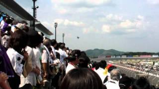 2010 INDY JAPAN 300mile 自衛隊F2戦闘機 ﾃﾞﾓ飛行