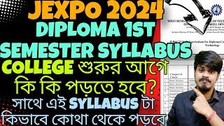 Jexpo Diploma 1st Semester Syllabus| Jexpo 2024 Class Start date| Jexpo 2024|Jexpo counselling 2024