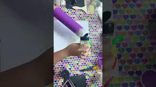 Chalk paint as an adhesive. #tumbler #glitter #epoxy