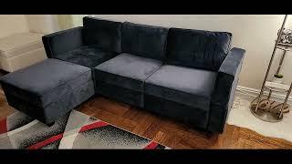 Modular Sectional Sofa Under 1000 | Sectional Sofa With Reversible Chaise Blue Color