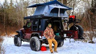 Winter Camping With Roof Top Tent