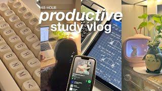 48-HOUR productive study vlog | daily routine of a student, school life balance 