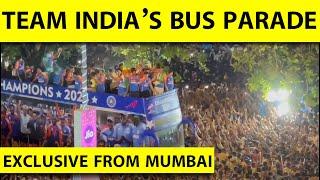 EXCLUSIVE: INDIAN TEAM'S OPEN-TOP BUS PARADE AT MARINE DRIVE, MUMBAI | ROHIT | VIRAT | HARDIK