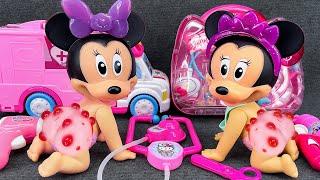 LIVE Mickey ASMR Zufriedenstellende Auspacken des Minnie Mouse geht zum Arzt,Disney Toy Collection