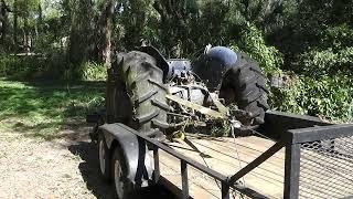 Winching A Dead Tractor Up On A Trailer