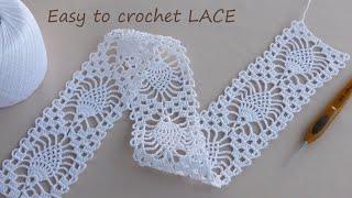 СУПЕР легкий УЗОР "Ананасы' вязание крючком для начинающих Beautiful and very easy to crochet LACE