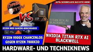 Schneller als RTX 5090 - Nvidias Titan RTX AI Blackwell  | AMD Ryzen 9000 langsamer als 7800X3D