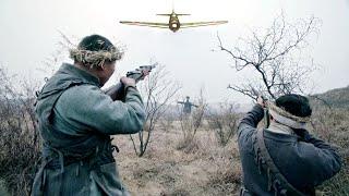 Movie! Japanese reconnaissance plane flies by,but is shot down by a farmer with a rifle