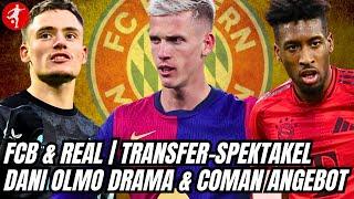 FC BAYERN TRANSFER-DRAMA mit REAL | Dani Olmo Wirbel | Coman Angebot & Wirtz Enthüllung | Buli News