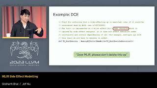 2023 LLVM Dev Mtg - MLIR Side Effect Modelling