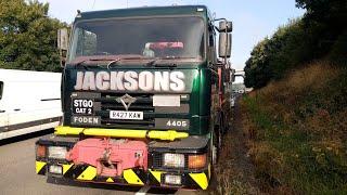 Heavy Recovery of  Scania R500  loaded with stone after throwing a piston and conrod (catastrophic)