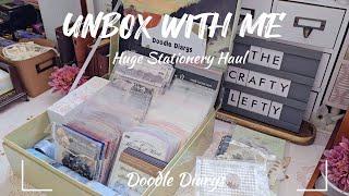 ASMR Unboxing | Huge Stationery Haul ft @doodlediarys