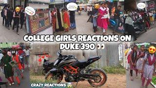 KTM DUKE 390 COLLEGE GIRLS REACTIONS  | JAGTIAL | CRAZY REACTIONS NEVER EVER SEEN BEFORE 