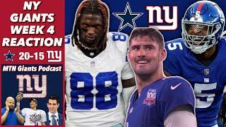 NY Giants Fall to 1-3 | Reaction to Loss vs Dallas 20-15