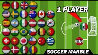 There are 32 Countries BUT EVERYONE HAS ONLY 1 PLAYER | Soccer Marble Tournament