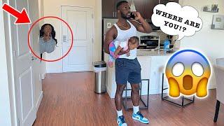 LEAVING THE BABY HOME ALONE PRANK ON HUSBAND! *HE FREAKS OUT*