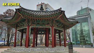 【Pavilion _ Walking at Palgakjeong Pavilion of Topgol Park】서울탑골공원 팔각정 풍경