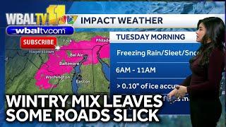 Icy conditions for Impact Weather Tuesday in Maryland