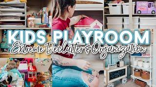 Kids Playroom Declutter & Organize with Me 2023 | Toy Storage & Organization Ideas | Speed Cleaning