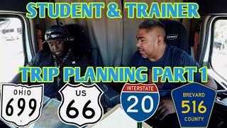 Truck Driving Student - Day 3 - Trip Planning with Road Atlas