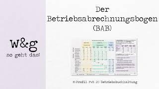 FWZ 20 BAB - #3 Der Betriebsabrechnungsbogen