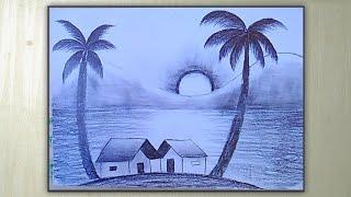 pencil sketch village scenery  | Easy Pencil Sketch for Beginners Tutorial