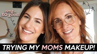 TRYING MY MOMS EVERYDAY MAKEUP... Omg SO Good. | Jamie Paige