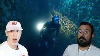 Divers React to French free-diver inside a cave!