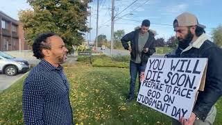 Muslim standing in front of my church