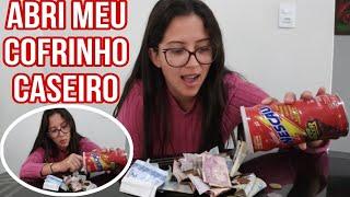 ABRINDO MEU COFRINHO CASEIRO| QUANTO CONSEGUI JUNTAR EM 1 MÊS ??