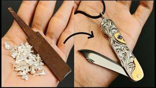 i turned a rusty file into a neck knife - handmade jewelry