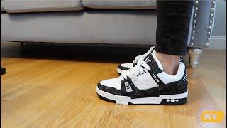 Louis Vuitton Trainer Denim Black Sneakers unboxing and review video