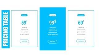 Price Table UI Design with HTML 5 CSS 3 - How to make pricing table - pure css tutorials