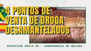 Gruta. Desmantelados 4 puntos de venta de drogas en la comarca de Antequera y en Benamejí.