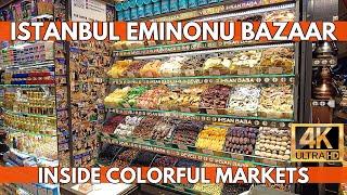 ISTANBUL TURKEY 2024 CITY CENTER MARKETS AROUND EMINONU BAZAAR 4K UHD WALKING TOUR AT MARCH