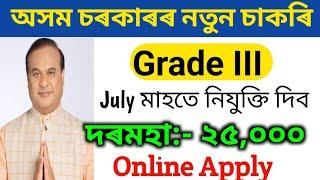 নতুনকৈ Grade III নতুন পদ মুকলি ২০২৪/ জুলাই মাহতে নিযুক্তি হব। Assam jobs/Assam govt jobs/new job /