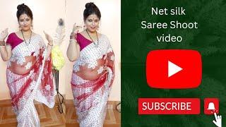 Net Silk Saree Shoot Video || Bong Model in Net Silk Saree || Saree Vlog