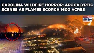 US Wildfire: Carolina Horror In Visuals | Flames Scorch 1600 Acres| Apocalyptic Scenes, Emergency