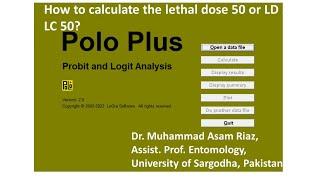 How to calculate lethal concentration or dose LC50 or LD50.