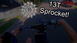 13 Tooth Front Sprocket on the PW80? Lets Test It!