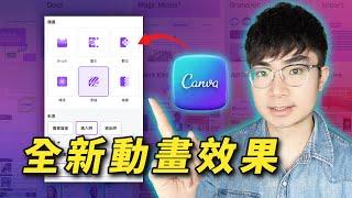 【影片製作全面升級】Canva推出6種全新動畫效果