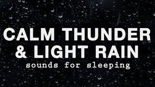 CALM THUNDER and LIGHT RAIN Sounds for Sleeping BLACK SCREEN