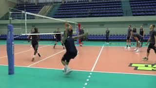 Volleyball. Attack hit.  Training. Russia. Team Zenit St. Petersburg