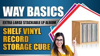 Way Basics Extra Large Stackable LP Album Shelf vinyl record storage cube, Natural