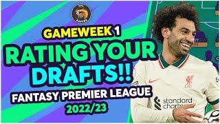 RATING YOUR FPL 2022/23 DRAFTS! | Fantasy Premier League Tips 2022/23