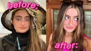 BACK TO SCHOOL GLOW UP  hair salon, self care, teeth whitening, makeup, & more!!